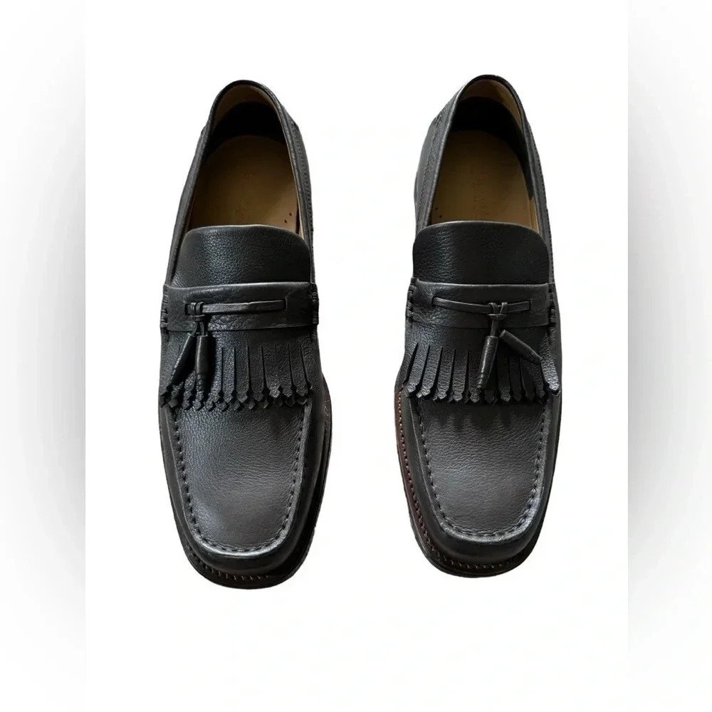 H.S. Trask Loafers Mens Size 10 Brown Leather Choteau Tassel Square Toe New